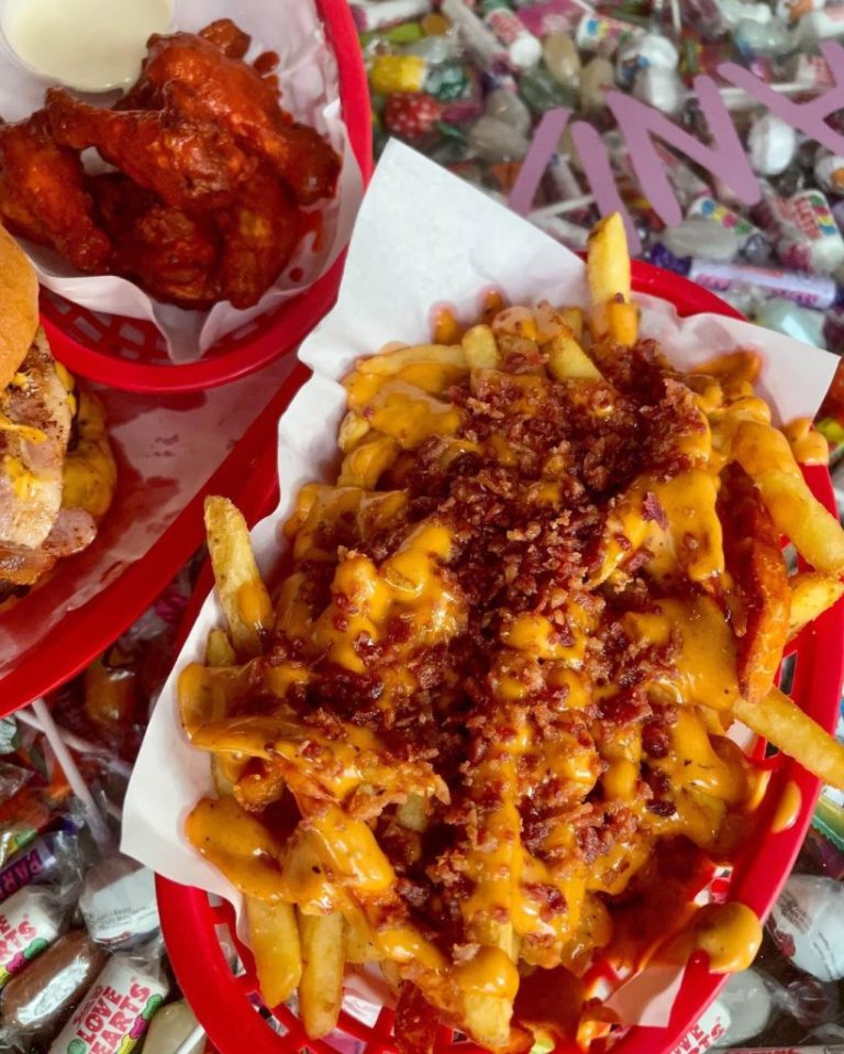 Almost Famous Bacon Bacon Fries with a side